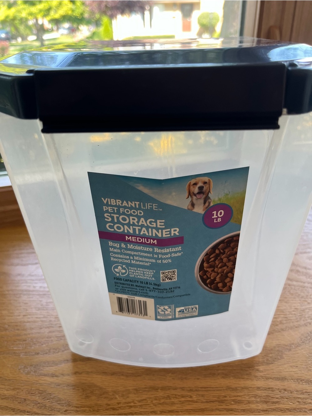 Vibrant Life Pet Food Storage Container Medium 10 LB Capacity Bug and Moisture R